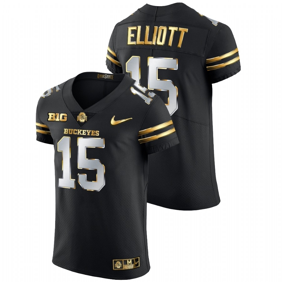 Ohio State Buckeyes Men's NCAA Ezekiel Elliott #15 Black Golden Diamond Edition Authentic College Football Jersey FNR6649IJ